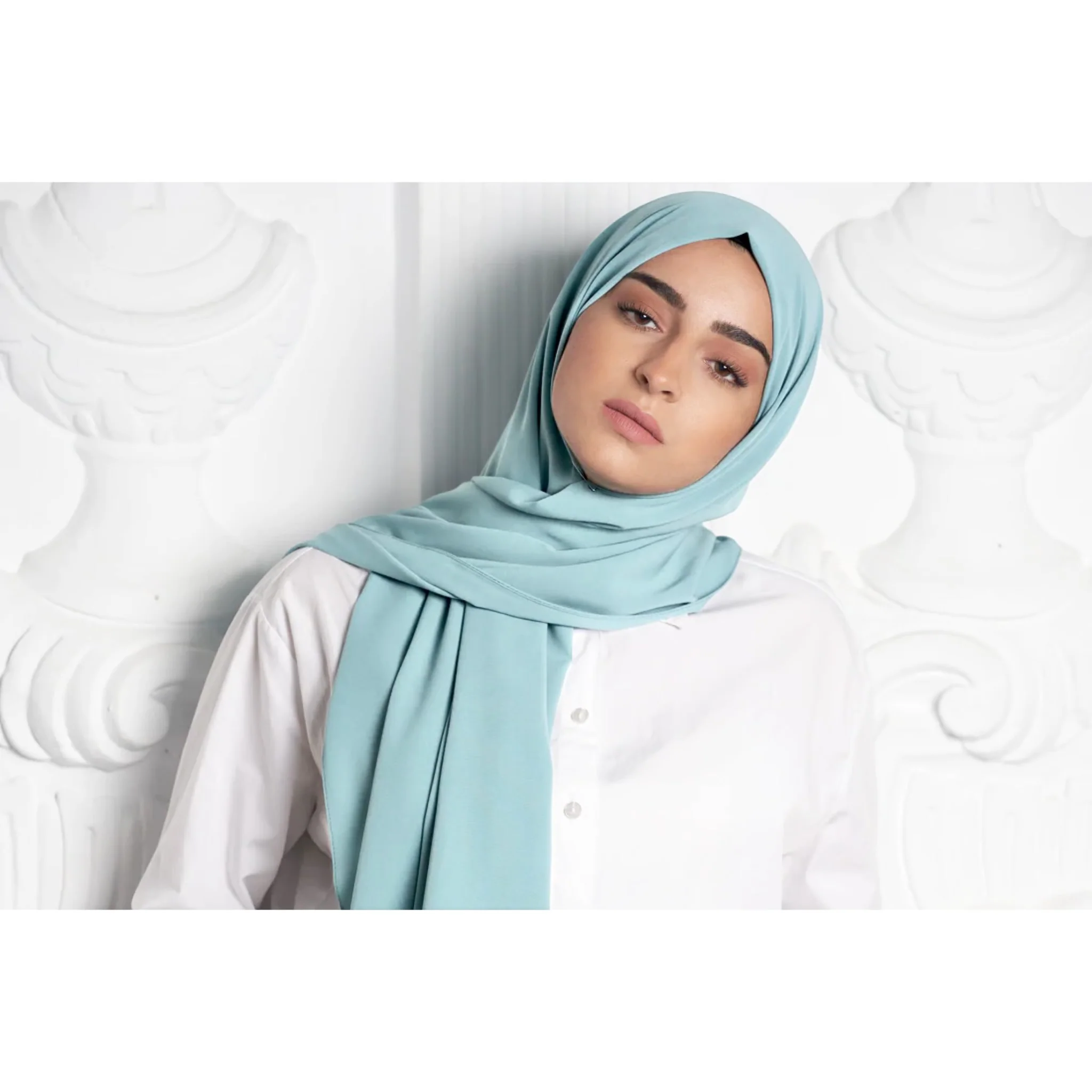 Hijab Georgette Verde Agua