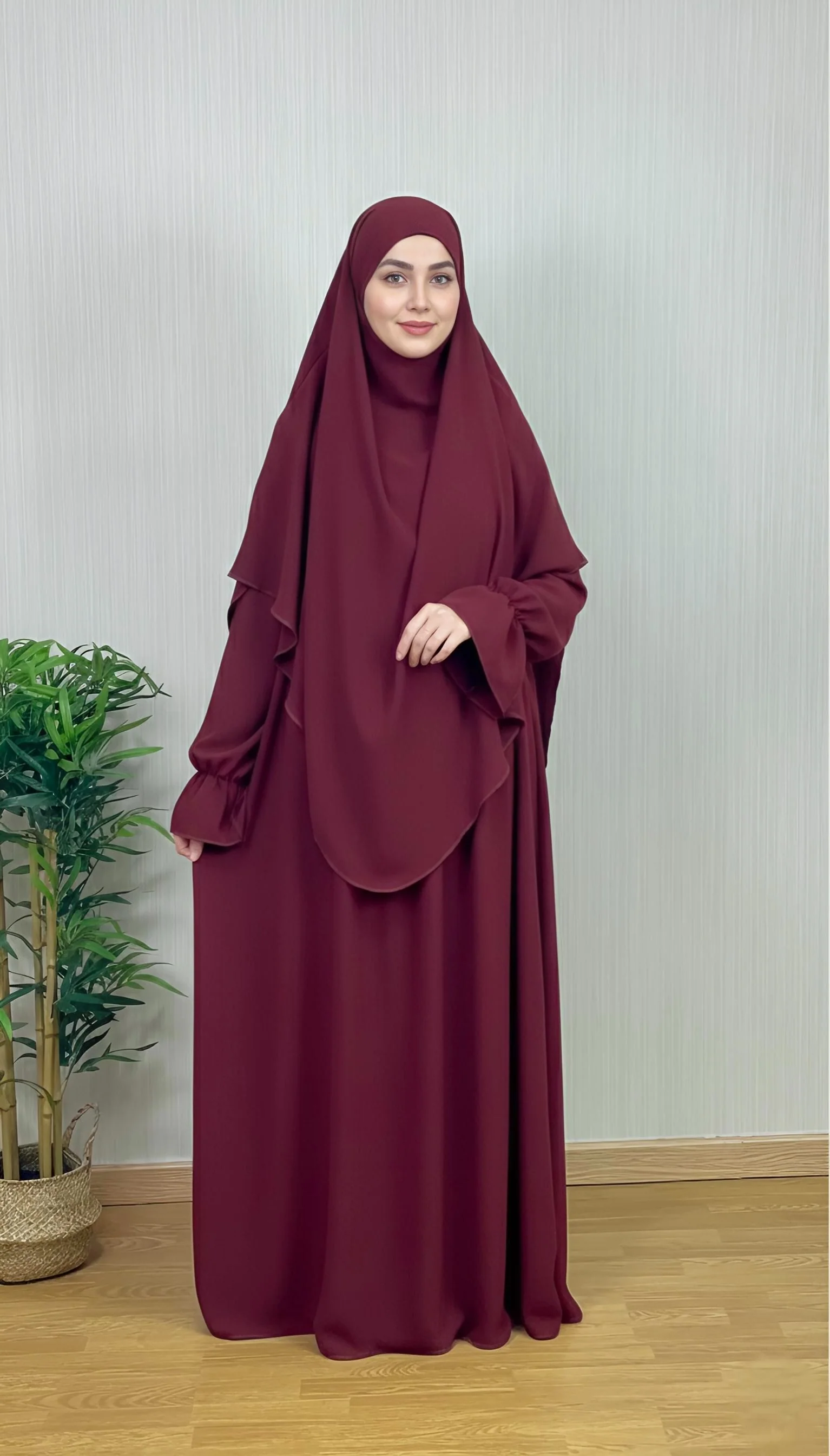 JILBAB DOS PIEZAS GRANATE